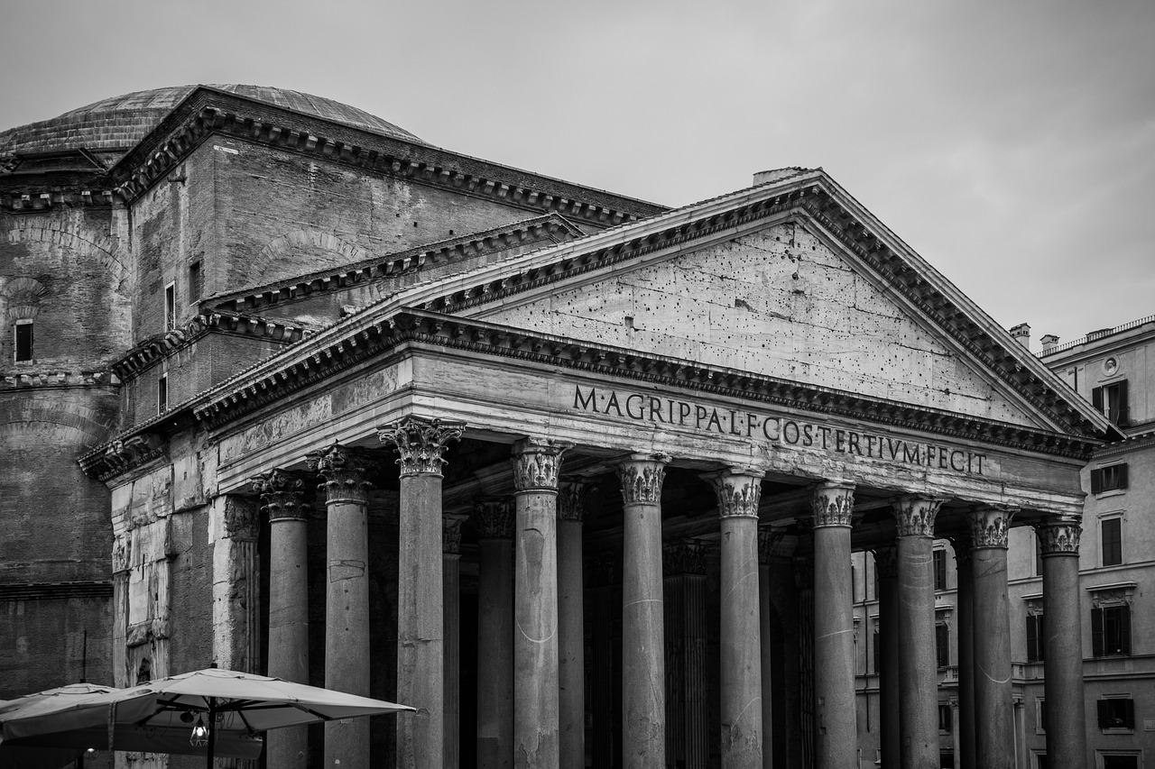 Pantheon dome in Rome built with ancient Roman concrete